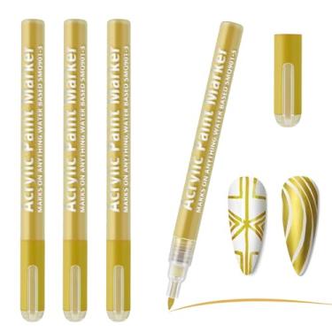 Imagem de Ksheria Pacote com 4 canetas de arte de unhas, marcadores de arte de unhas de ponta fina de 0,7 mm para pintar unhas, canetas de design de unhas e marcadores de grafite para uso em unhas de acrílico