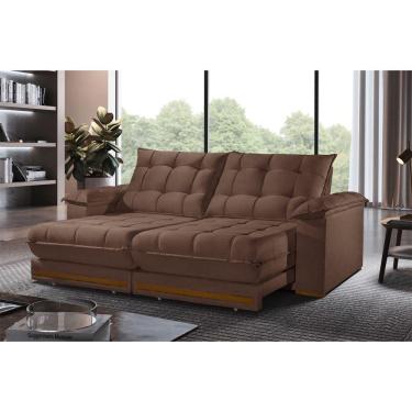 Imagem de Sofá Retrátil Barcelona 2,90m 5 Lugares Molas Ensacadas Txr Cobre