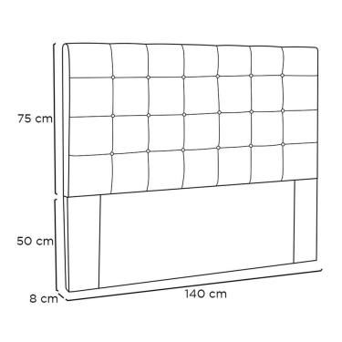Imagem de Cabeceira Estofada Polônia Spz 140cm Casal Suede - Bege