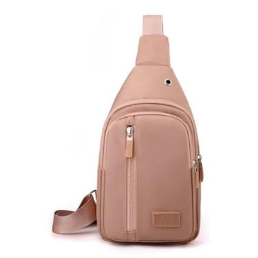 Imagem de Bolsa tiracolo pequena para mulheres e homens, mochila tiracolo de peito para viagens ao ar livre e caminhadas, rosa, Medium, Casual