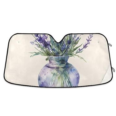 Imagem de Uma viseira de sol de vaso de tulipa roxa para carro, persiana de janela de carro, proteção UV dobrável para janela de carro, acessórios de carro de verão