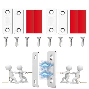 Imagem de Trava magnética ultrafina para armário, trava magnética de armário, ímãs fortes para fechamento, armários, gavetas e móveis (2, 3,6 cm)