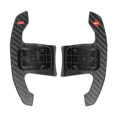 Imagem de 2 pçs volante shift paddle esquerda direita fosco seco fibra de carbono paddle shifter extensões para f g série volante