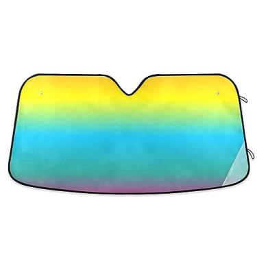 Imagem de Viseira de sol gradiente arco-íris para carro, persianas de janela de carro, capa solar para carro, caminhão, SUV, acessórios de janela de carro