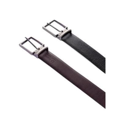 Imagem de Cinto Fasolo Masculino Dupla Face Couro Preto/Cafe, 120