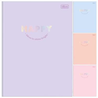 Imagem de Kit C/ 4 Caderno Happy Colors Universitário Brochura TILIBRA - 80 Folhas