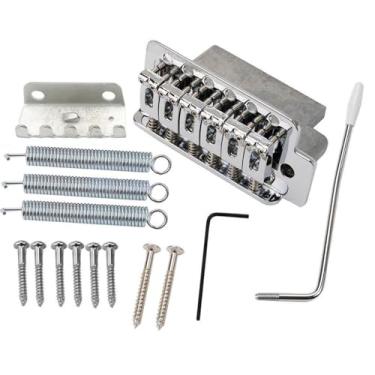 Imagem de Conjunto de peças de ponte de guitarra elétrica Chrome Tremolo para Fender Stratocaster Strat