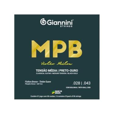 Imagem de Giannini GENWBG MPB Jazz Clássico Guitarra Bronze Fósforo/Nylon Preto com Cordas Esféricos