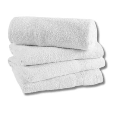 Imagem de Toalha De Rosto Para Salao De Beleza 45x90 cm - 100% Algodão (Branco)