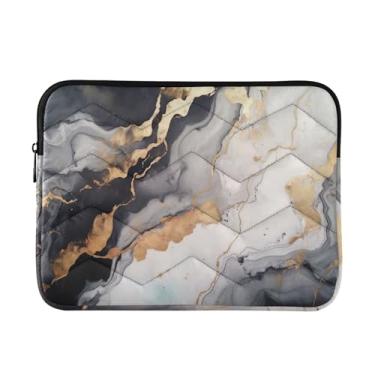 Imagem de GAIGEO Bolsa de laptop leve e fina dourada marmorizada, bolsa de transporte para tablet de viagem de trabalho, bolsas para laptop para mulheres, 33 a 35 cm, ouro marmorizado (3), tamanho único