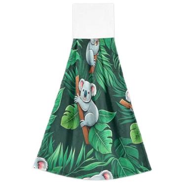 Imagem de Toalhas de cozinha penduradas no outono, coalas, árvores, verde, tropical, forno, conjunto de 2 toalhas, macio, absorvente, decoração de cozinha moderna, 46 x 35 cm