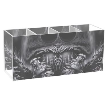 Imagem de TSENQUE Porta-lápis de mesa floral de aranha com olhos grandes, preto, acrílico, fofo, personalizado, suporte para caneta, copo para artesanato, decoração de escritório