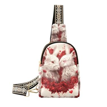 Imagem de CEBUGI Coelho pequena bolsa tiracolo feminina de couro, pochete transversal para trilhas, viagens ao ar livre