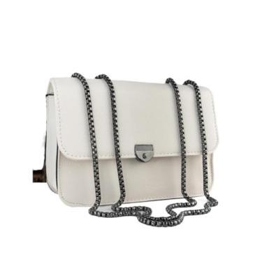 Imagem de Bolsa Com Alça De Corrente Feminina Transversal Pequena Festa Balada Moda (Bege)