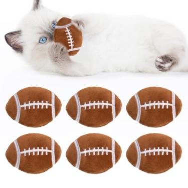 Imagem de Jocomoni 6 peças de brinquedo de erva-dos-gatos, em forma de futebol interno, brinquedos interativos para mordidas de mastigar para gatos e gatos, presente para amantes de gatos