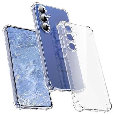 Imagem de Capa de telefone transparente para Samsung Galaxy S25 5G, proteção reforçada com quatro cantos, capa de celular ultrafina à prova de choque # para Samsung # simples # capa de telefone transparente