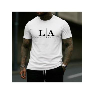 Imagem de Camiseta Básica Algodão Premium Camisa Estampada Los Angeles LA lançam