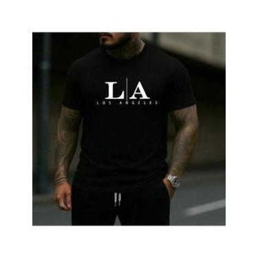 Imagem de Camiseta Básica Algodão Premium Camisa Estampada Los Angeles LA lançam