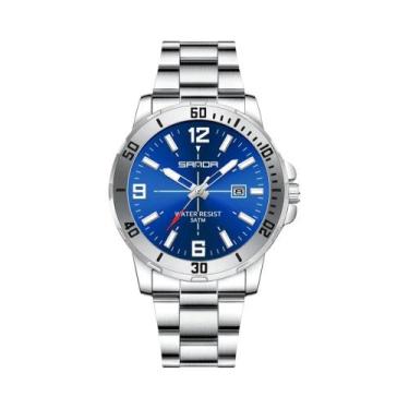 Imagem de Relógio De Quartzo Masculino Luxuoso À Prova D'Água Com Grande Mostrad