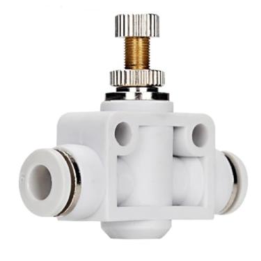 Imagem de 1 peça SA conector rápido pneumático taxa de fluxo de ar controlador de fluxo de válvula de controle manual 4 mm 6 mm 8 mm 10 mm 12 mm mangueira de tubo branco conector (SA-4)