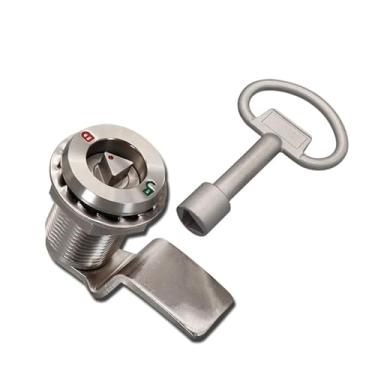 Imagem de Armário triangular de aço inoxidável, trava de segurança telescópica para portas, armário elétrico, caixote do lixo, 1 peça (2 conjuntos - aço inoxidável)