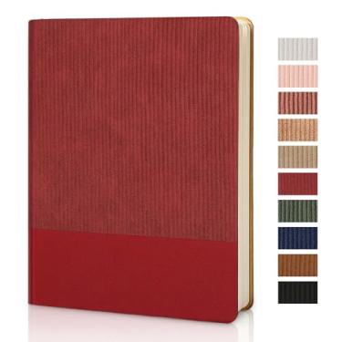 Imagem de TSFPapier Lined Ruled Journal Notebook B5 80 Sheets / 160 Pages 100 GSM Thick Paper Hardcover Leather Journal Notebook for Women Men Work Office School Writing, 7.2"x9.6" Red