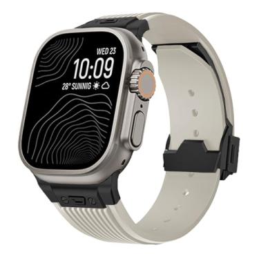 Imagem de DFAMIN Pulseira masculina de silicone macio para Apple Watch Ultra 2 1 de 49 mm, S10 de 46 mm, séries 10, 9, 8, 7, 41 de 45 mm, para IWatch 6, 5, 4, Se de 42 mm e 44 mm, 42/44/45/49mm, Ágata