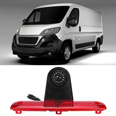 Imagem de KIMISS Monitor de Câmera de ré Com Luz de Freio 1/3 PC4089 para Ducato 3 Gerações - Visão Noturna HD, Design à Prova d'água, Grande Angular