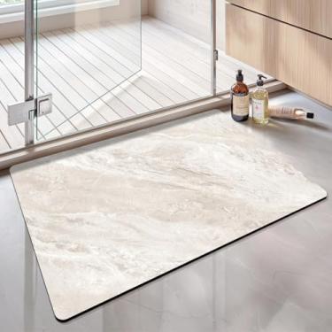Imagem de LUMI Tapete de banho ultrafino, borracha antiderrapante, super absorvente, tapetes de banheiro ultrafinos, sob portas, tapetes de banheiro de secagem rápida, ideal para chuveiro, banheira e pia, 61 cm