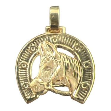 Imagem de Pingente Ferradura De Cavalo Em Ouro 18k 750 Tam Médio - AEA Caribe, D