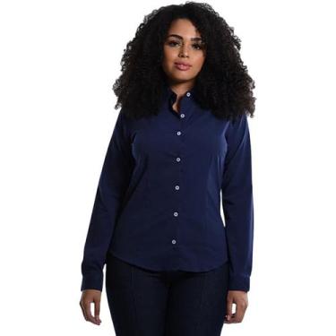 Imagem de Camisete Tricoline Manga Longa Azul Noite - Fardas Express,  PP