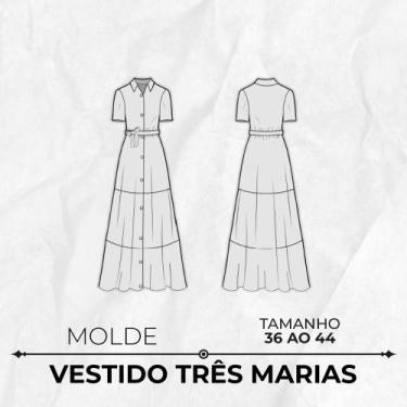 Imagem de Molde de vestido três marias by Wania Machado, Único