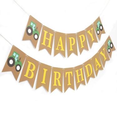 Imagem de Faixa Tractor One Happy Birthday - Trator Primeiro/Decorações de Festa de Primeiro Aniversário, Faixa de Festa Tema Fazenda, Primeiro/1ª Decoração (Happy Birthday)