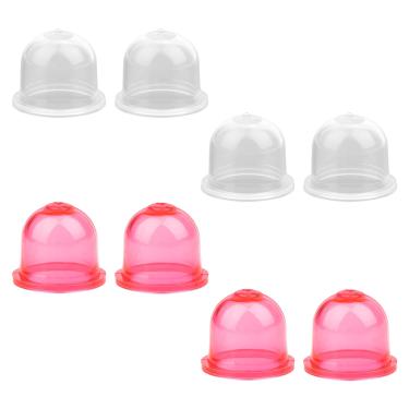 Imagem de 8 peças de lâmpada de primer de combustível a gasolina, lâmpadas de carburador vermelho transparente de substituição para motores pequenos, aparador, soprador, cortador de grama compatível com 188-12