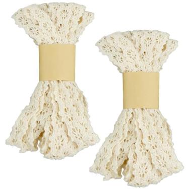 Imagem de Fita de renda de algodão vintage de 10 metros, acabamento de renda de crochê, fita branca marfim para casamento nupcial, materiais de artesanato de scrapbook