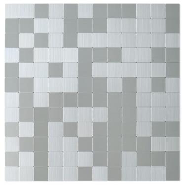 Imagem de DICOFUN 10 folhas de metal escovado descascar e colar azulejo backsplash, azulejo de metal de cozinha, suporte para banheiro