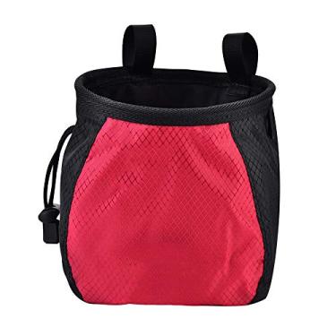 Imagem de Saco de giz para escalada ao ar livre Barras paralelas horizontais para musculação Ginásio Saco de giz em pó antiderrapante para amantes de escalada em montanha Material de (Vermelha)