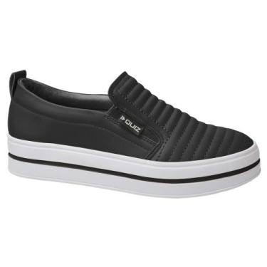 Imagem de Tênis Feminino Slip On Preto Quiz 65-1791 Confortável Matelasse - supe