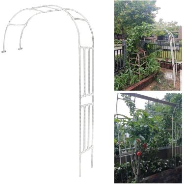 Imagem de Arbor De Jardim De Metal Preto Arcos Estrutura De Aço W6.5xh7.8ft W7.2xh7.8ft W7.8xh7.8ft W8.2xh7.8ft Meia Rosa Arcada Pergola Treliça Montada Na Parede Rosa Suporte D, White, W300xH240x40cm