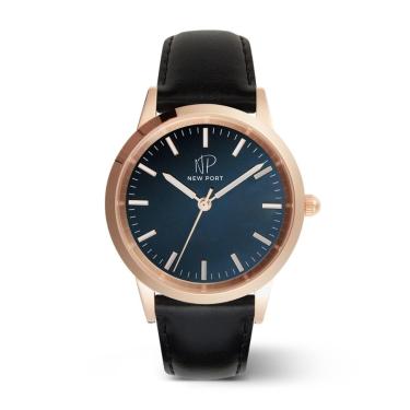 Imagem de Relógio Masculino De Luxo Clássico Couro Preto New Port 40mm-Masculino