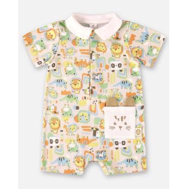 Imagem de Macaquinho Bebê Menino Bichos Geométricos Up Baby-Masculino