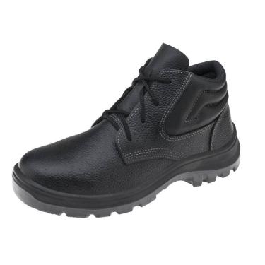 Imagem de Botina de Segurança em Couro Vulcaflex, Marluvas, Preta, com Cadarço, Nº 42