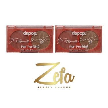 Imagem de Kit 02 Paleta Duo Blush Matte E Iluminador Cor C - Dapop
