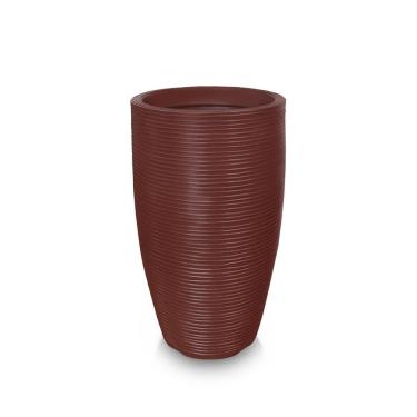 Imagem de Vaso De Planta 60X38 Redondo Pilão De Polietileno Chocolate