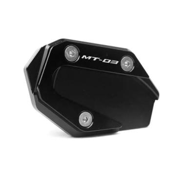 Imagem de Anti-derrapante Para MT-03 mt03 mt 03 25 MT-25 mt25 2015-2018 cnc kickstand pé suporte lateral extensão almofada placa de ampliar(Black 03)