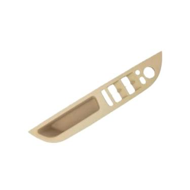 Imagem de Bege preto esquerda direita maçaneta interior do carro porta interna painel de apoio de braço puxar guarnição capa compatível com bmw série 5 e60(Double beige)