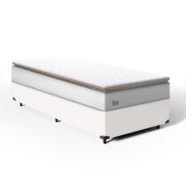 Imagem de Cama Box com Colchão de Molas Ensacadas Pillow Top Neve Solteiro 88cm