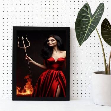 Imagem de Quadro Pomba Gira - Tridente 45X34Cm - Com Vidro