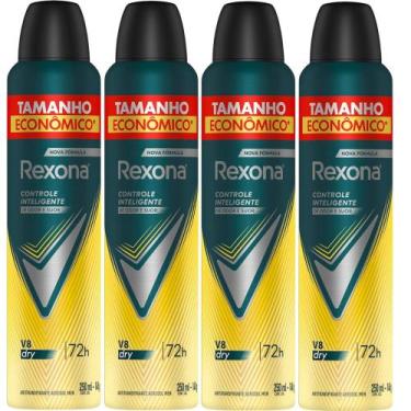 Imagem de Kit Desodorante Aerosol Rexona V8 Amarelo 250ml - 4 Unidades