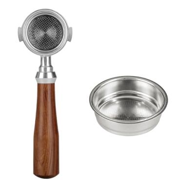 Imagem de Generic Portafilter de jacarandá de 51 Mm Sem Fundo para Máquina de café Expresso DeLonghi EC680 e EC685, Cestas de Filtro de Aço Inoxidável Incluídas (Cesta de filtro ECO310 2 incluída)